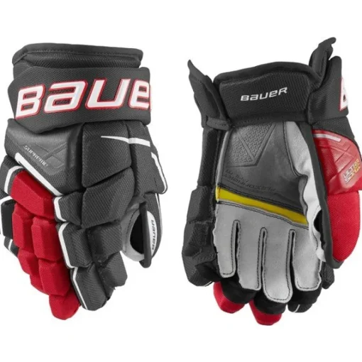 Hockey Gloves Junior^BAUER Gloves Supreme Ultrasonic Jr Black/Red