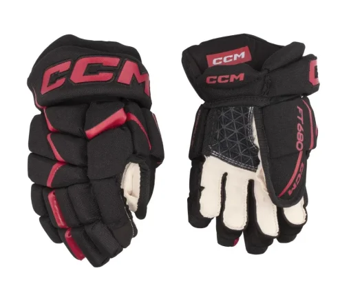 Hockey Gloves Ccm^CCM Glove Jetspeed 680 Jr Black/Red