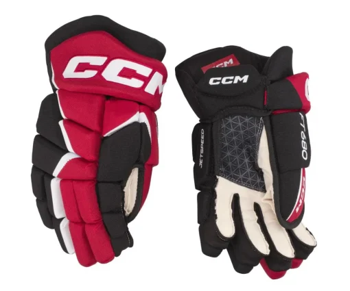 Hockey Gloves Ccm^CCM Glove Jetspeed 680 Sr Black/Red/White