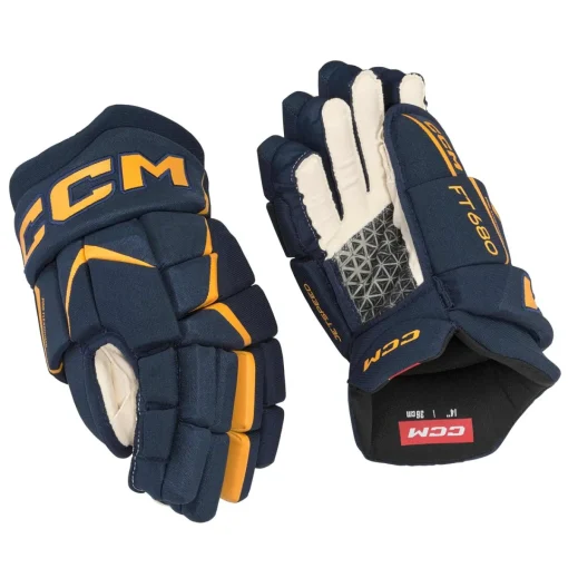 Hockey Gloves Ccm^CCM Glove Jetspeed 680 Sr Navy/Yellow